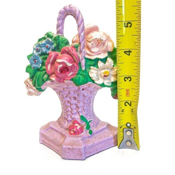Antique Hubley French Flower Basket Cast Iron Doorstop - Picture 6 of 7